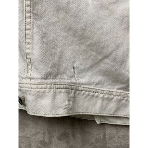 FREE PEOPLE CASUAL TERRY CLOTH JACKET WOMENS Size SMALL WHITE DENIM 39F434J138 - Picture 7 of 15